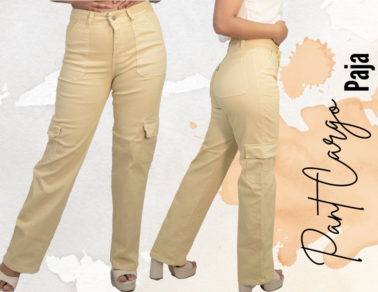 Pantalón cargo paja