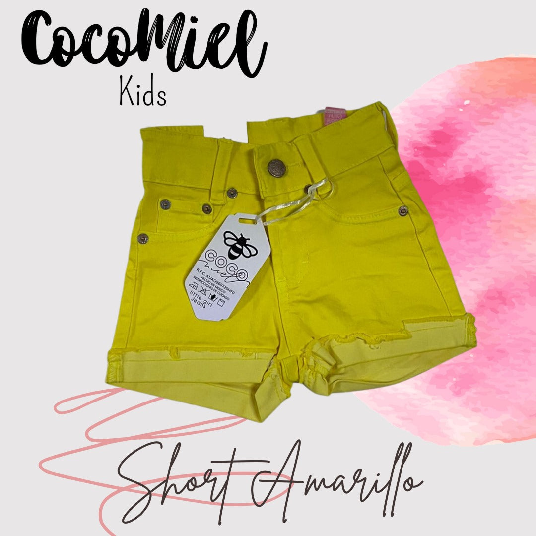 Niña short amarillo