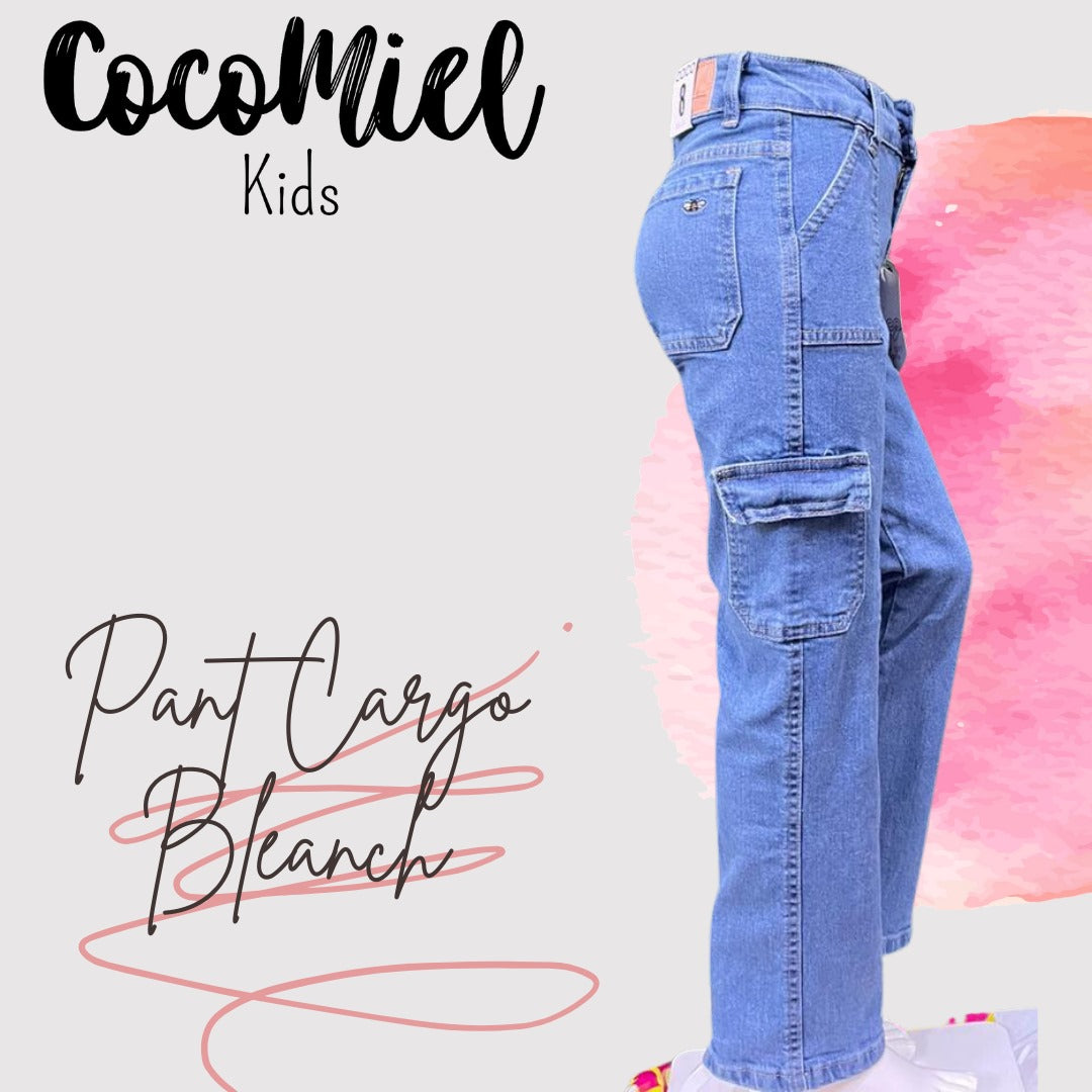Niña pantalón cargo bleanch