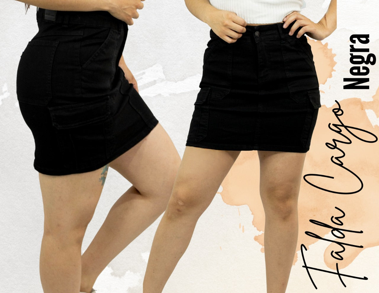 Falda cargo negra