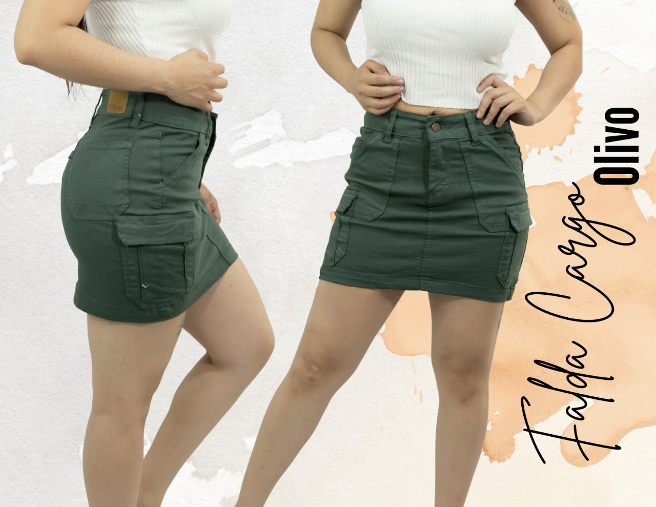 Falda cargo olivo