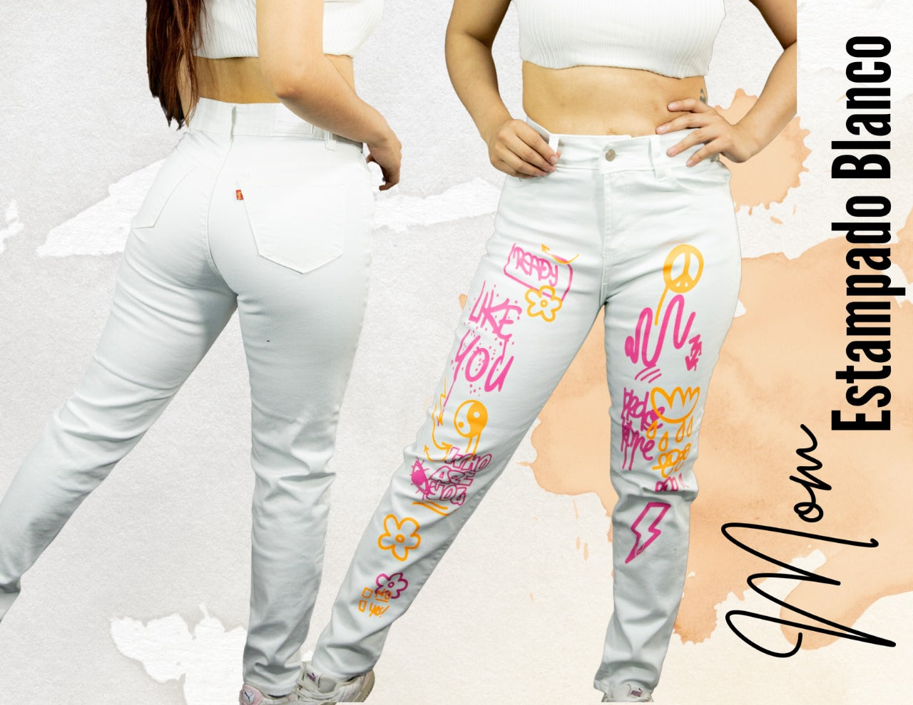 Mom estampado blanco