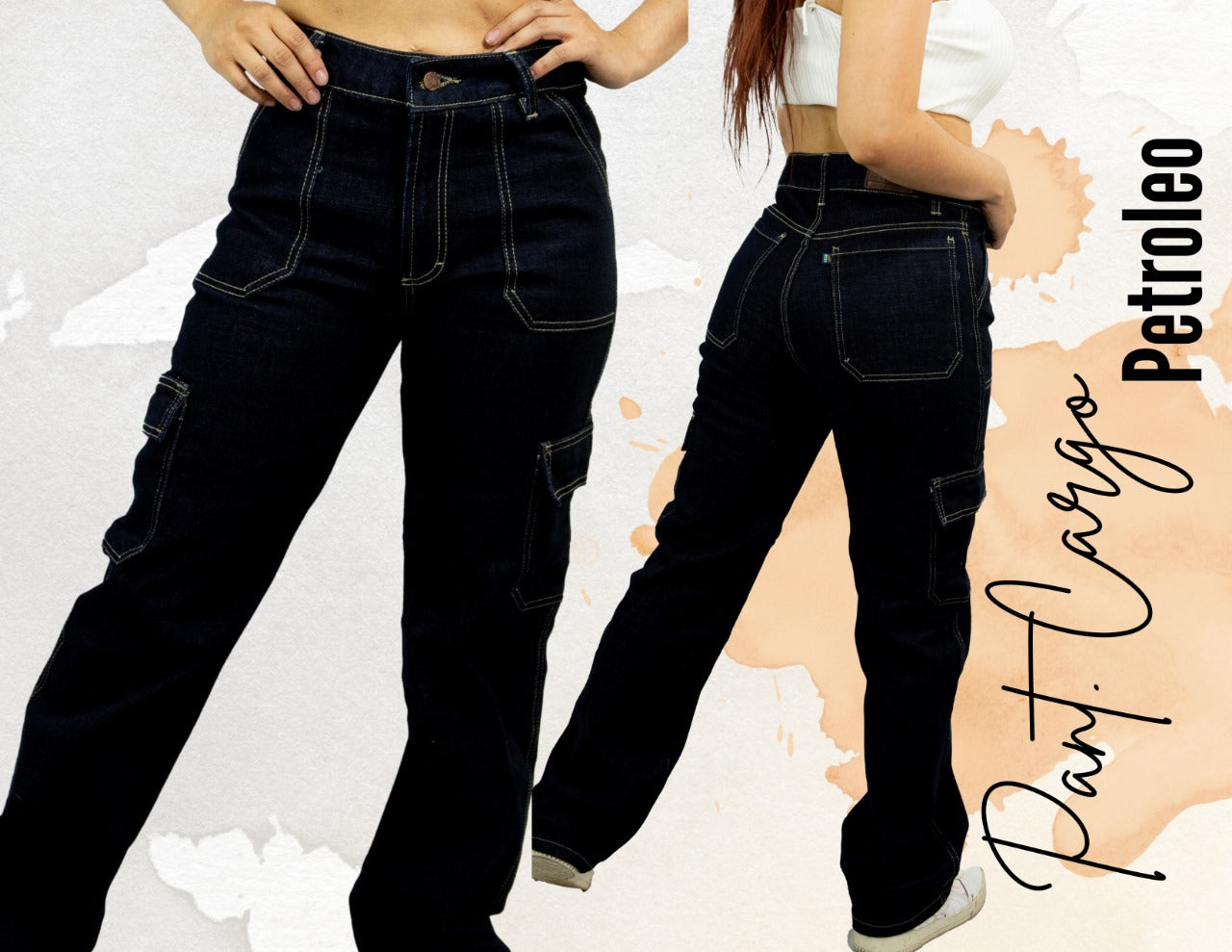 Pantalón cargo petróleo