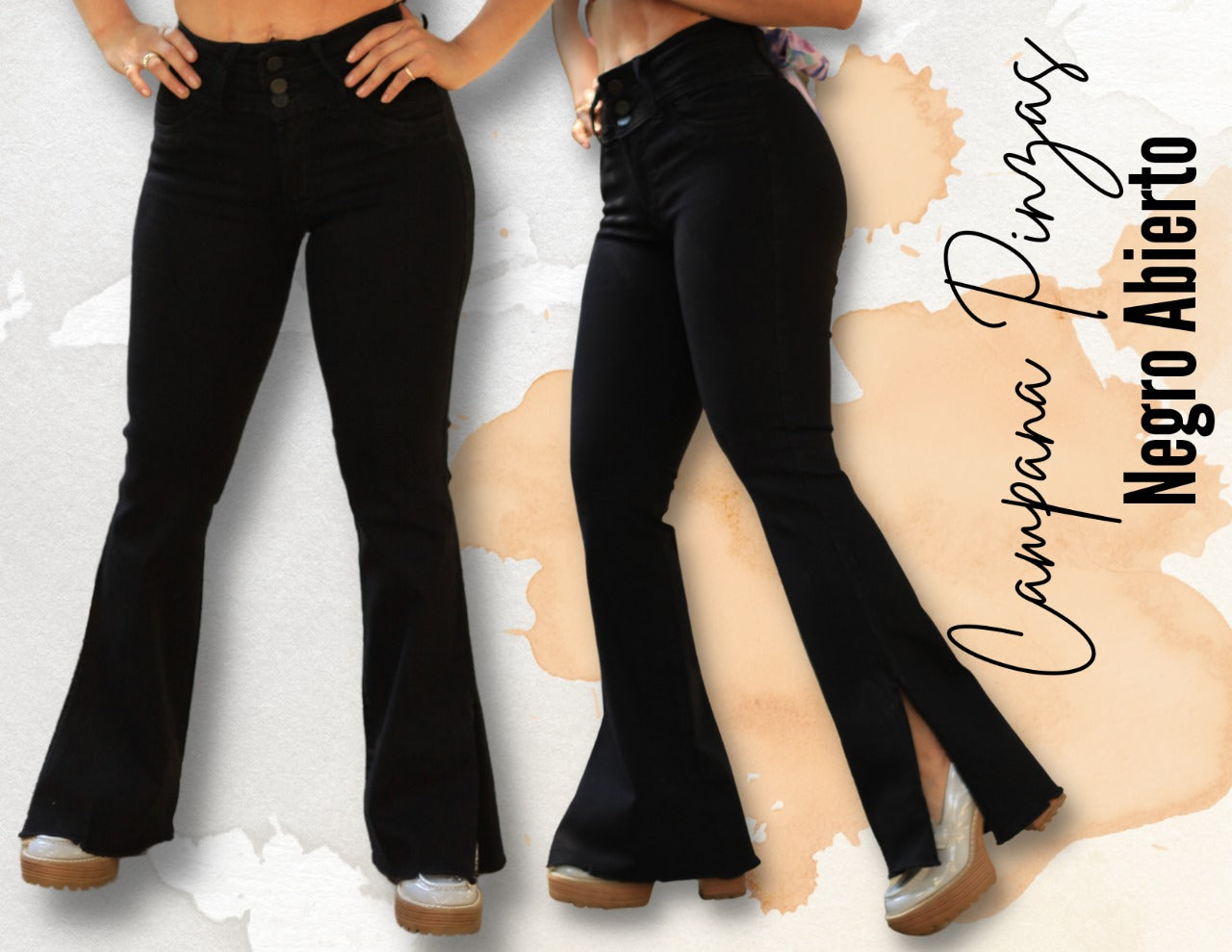 Campana pinzas negro abierto